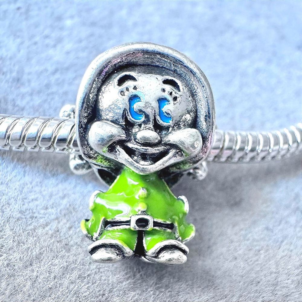 Disney Dopey Seven Dwarfs Charm Green Purple Enamel fits PANDORA